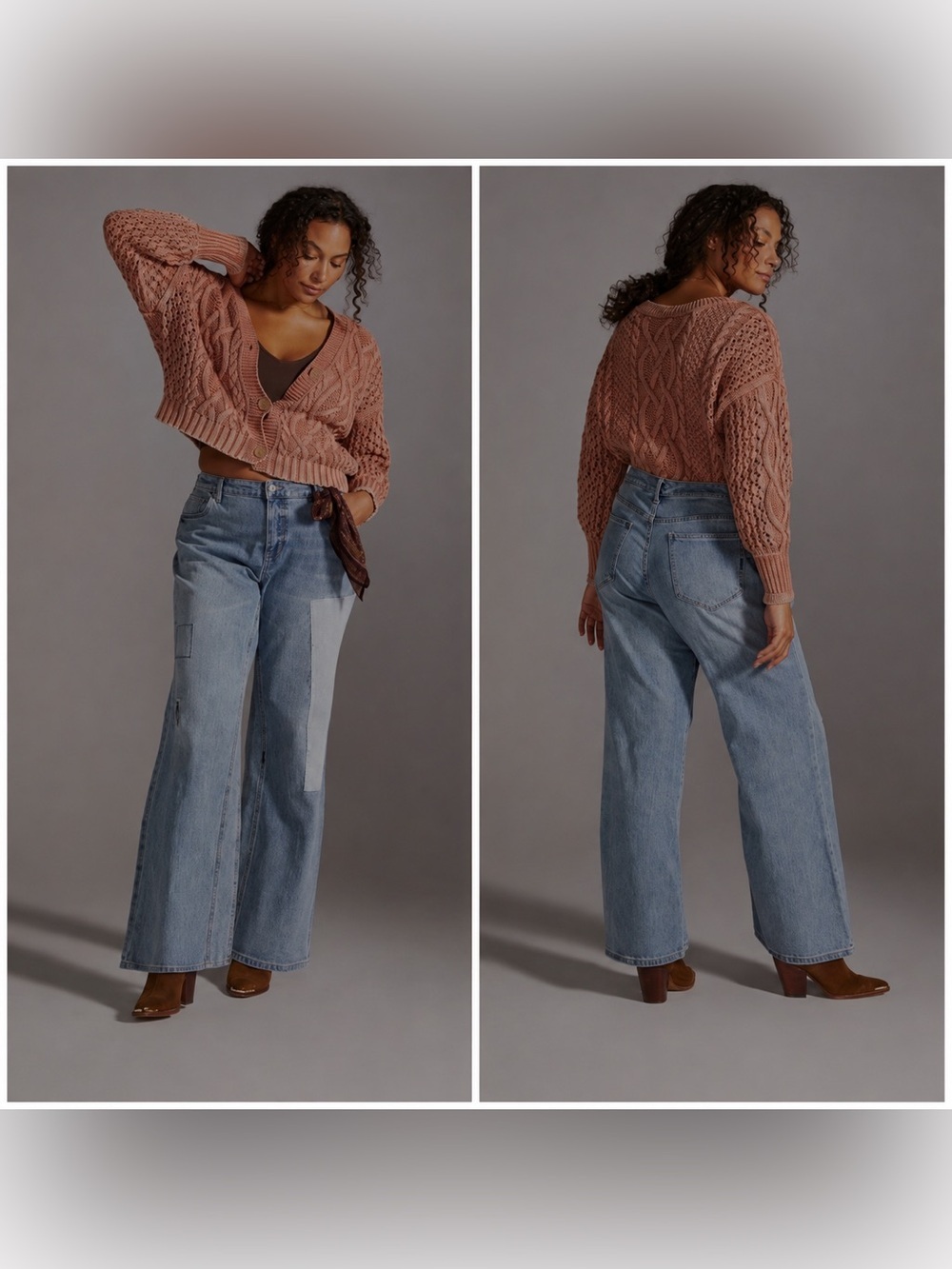 Anthropologie Pilcro Jeans Womens 29 Laidback Mid Rise Patchwork Flare Boho